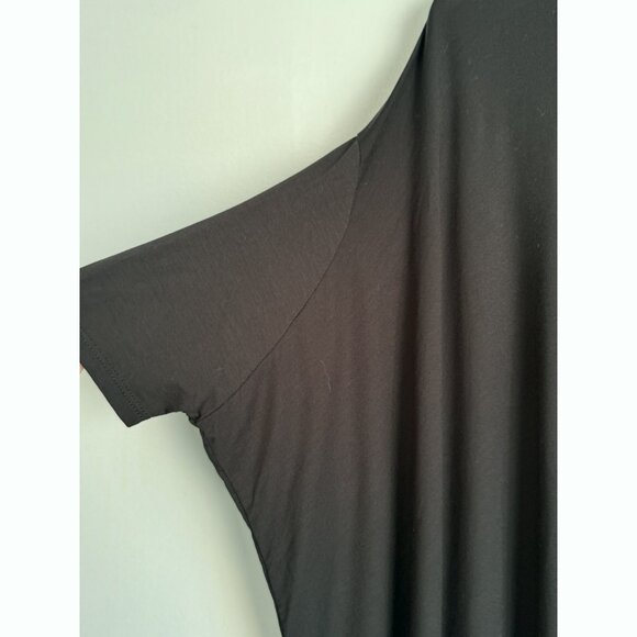 Studio Ko Clothing Bamboo Asymmetric Poncho Top One Size Black Soft Oversized - Picture 4 of 9